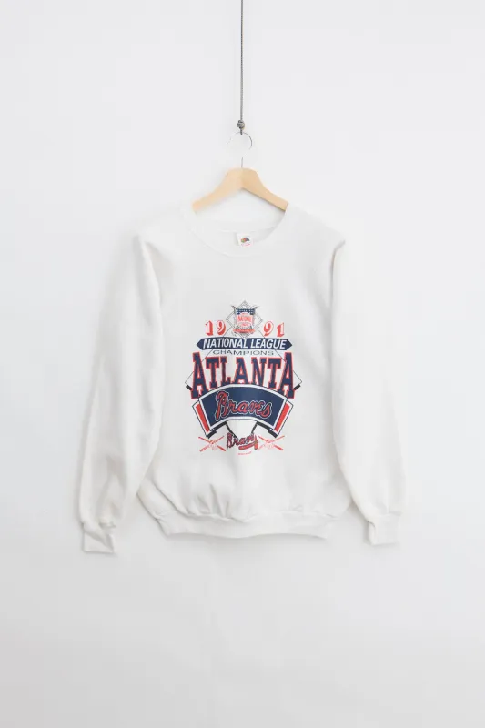 1991 Atlanta Braves Champion Crewneck Sweatshirt (XL) made by Vintage