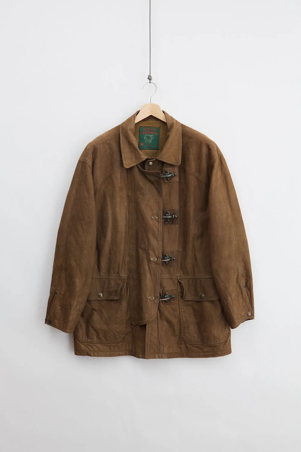 Heavyweight Fireman Clasp Nubuck Leather Coat (XL) sold by Livid Jeans