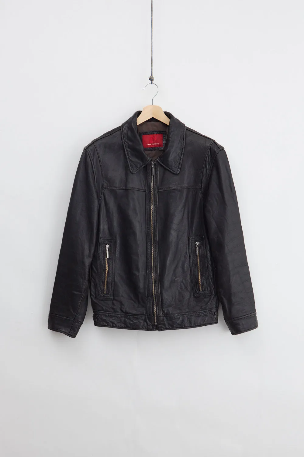 Leather Bomber Jacket (L) sold by Livid Jeans
