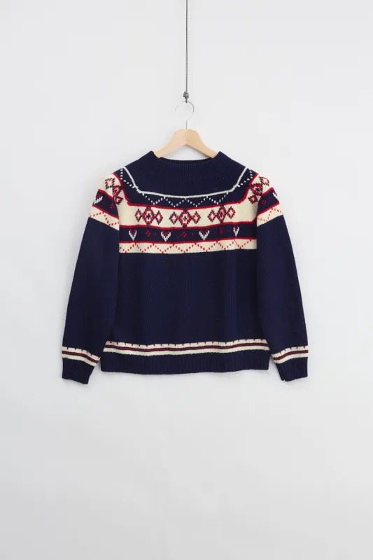 Setesdal Pattern Mock Neck Sweater (L) made by Livid Jeans