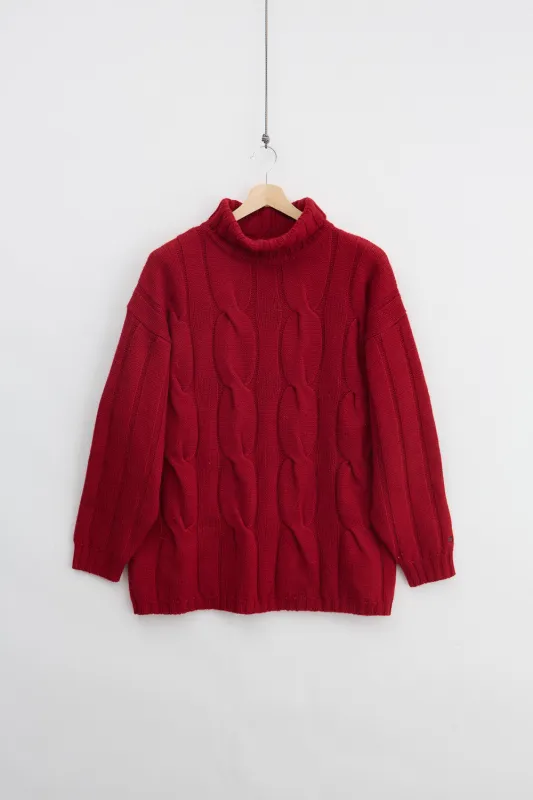 Heavyweight Turtleneck Wool Sweater (2XL) made by Vintage