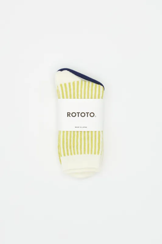 Vertical Stripe Socks Lime made by ROTOTO