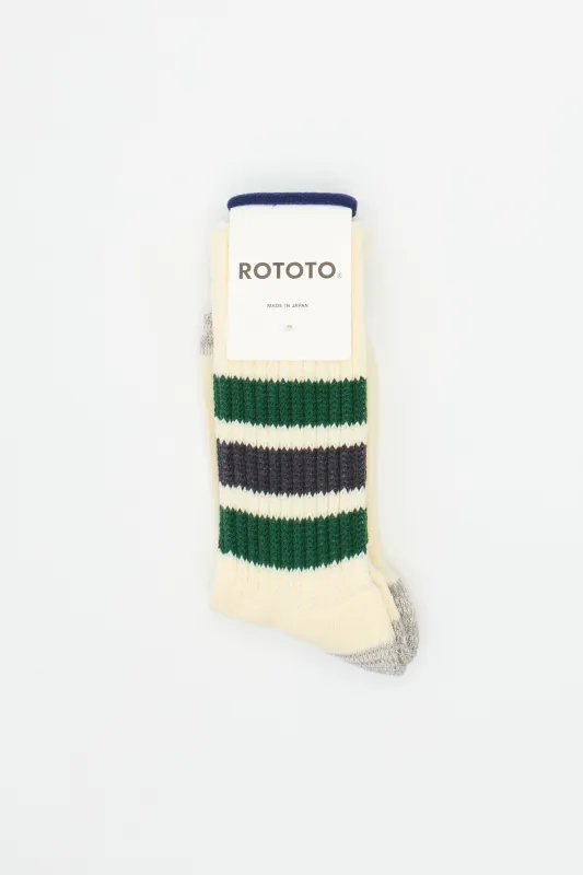 Coarse Ribbed Oldschool Crew Green/Charcoal made by ROTOTO