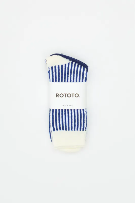 Vertical Stripe Socks Royal Blue made by ROTOTO