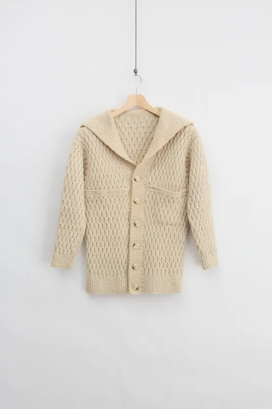 Heavyweight Wool Knit Cardigan (M) made by Vintage