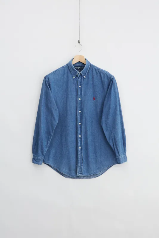 90s Ralph Lauren Western Denim Shirt (M) made by Vintage