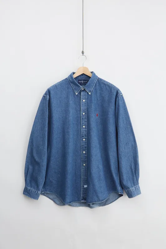 Ralph Lauren Denim Shirt (2XL) made by Vintage