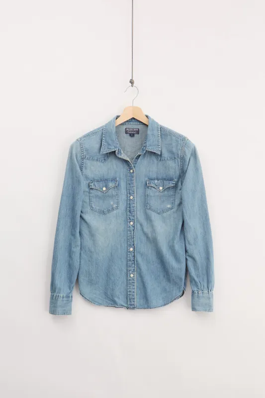 Polo Jeans Company Women's Denim Shirt (L) made by Vintage