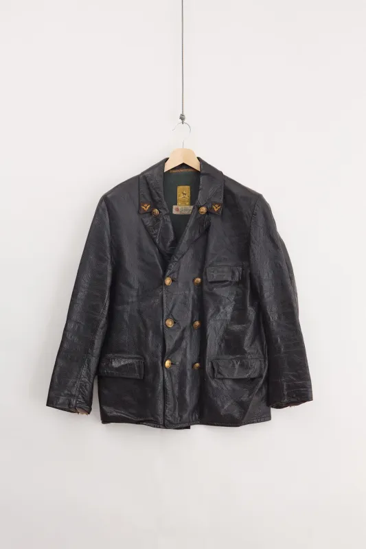 1950's Swedish State Railways Leather Jacket (M) made by Livid Jeans