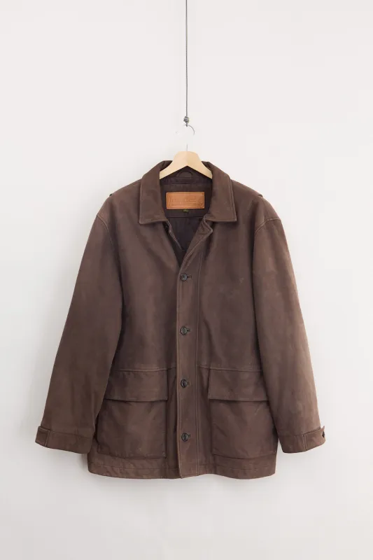 Timberland Heavyweight Numbuck Leather Jacket (L) made by Livid Jeans