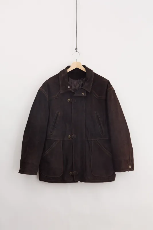 Heavyweight Numbuck Leather Jacket (L) made by Livid Jeans