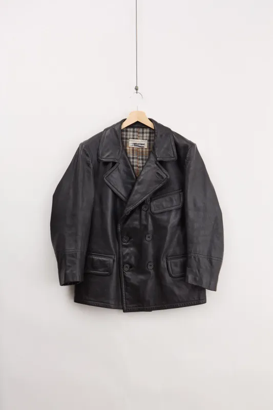 Double-breasted Leather Car Coat (S) made by Livid Jeans