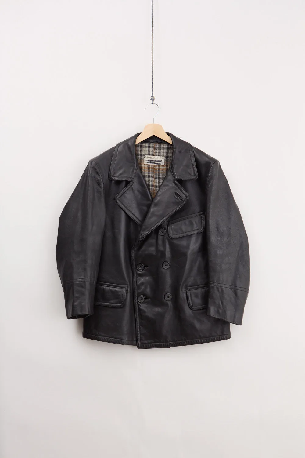 Double-breasted Leather Car Coat (S) sold by Livid Jeans