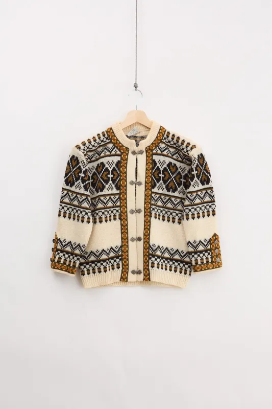 90's Gann Sporty Traditional Knitted Cardigan (XS) made by Vintage