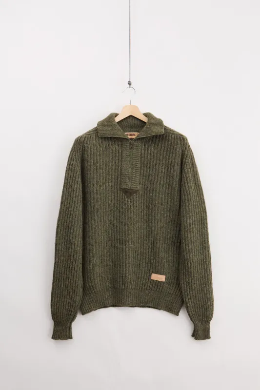 Traditional Scottish Knitted Half Zip (XL) made by Vintage