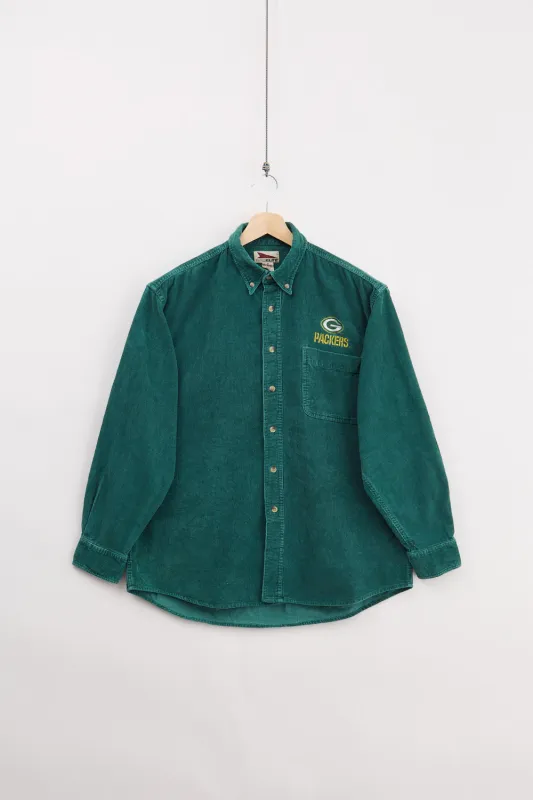 Green Bay Packers Corduroy Shirt (M) made by Vintage