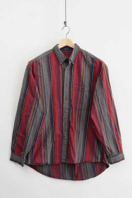 90's heavy stripe shirt (L) made by Vintage