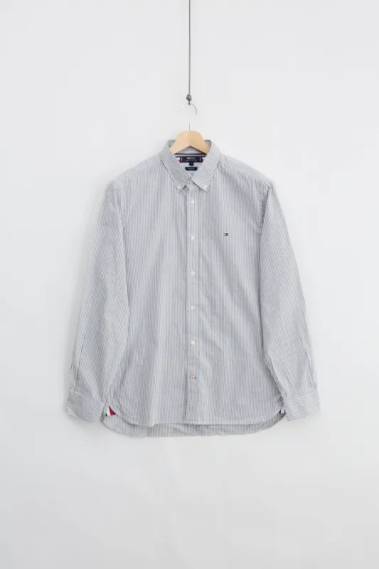 Tommy Hilfiger The Flex Striped Shirt  (L) made by Vintage