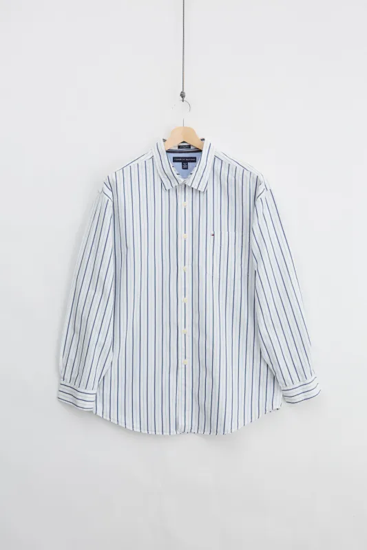 Tommy Hilfiger 2-Ply Striped Shirt  (XL) made by Vintage
