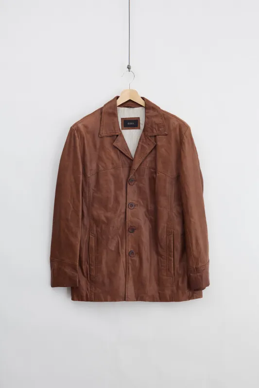 Leather Carcoat  (XL) made by Vintage