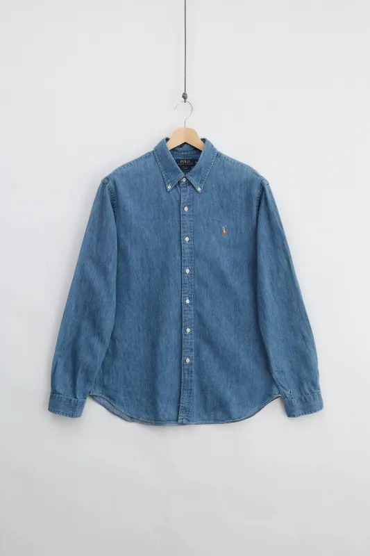 Polo Ralph Lauren Denim Shirt (XL) made by Vintage