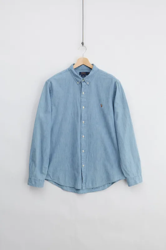 Polo Ralph Lauren Denim Shirt (XL) made by Vintage