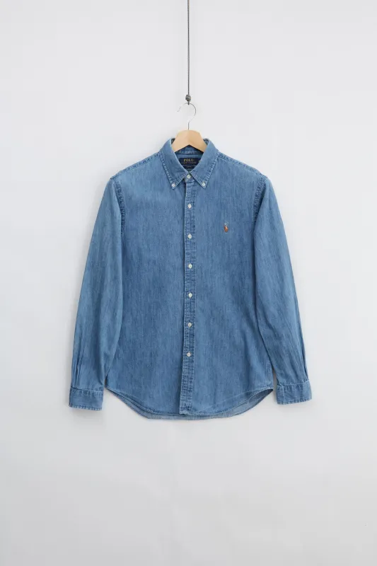 Polo Ralph Lauren Denim Shirt (M) made by Vintage