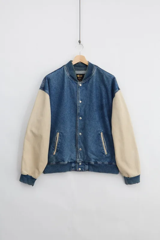Varsity Denim Jacket (XL) made by Vintage