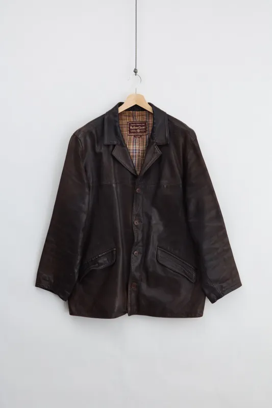 Marlboro Classics Leather Carcoat (XL) made by Vintage