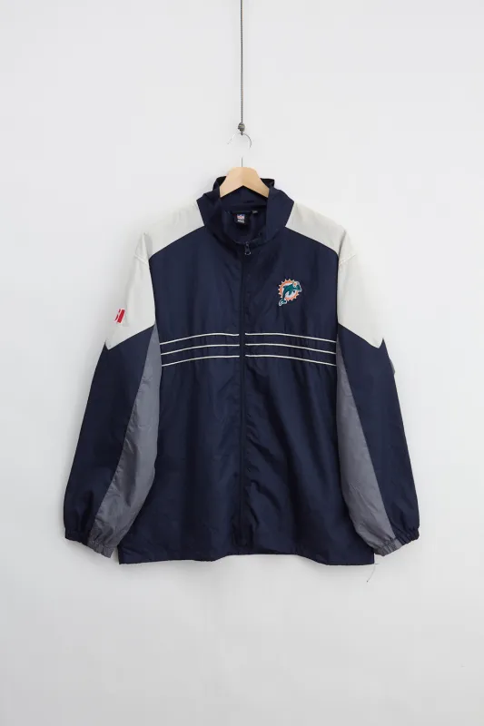 Reebok Miami Dolphins Windbreaker Jacket (2XL) made by Vintage