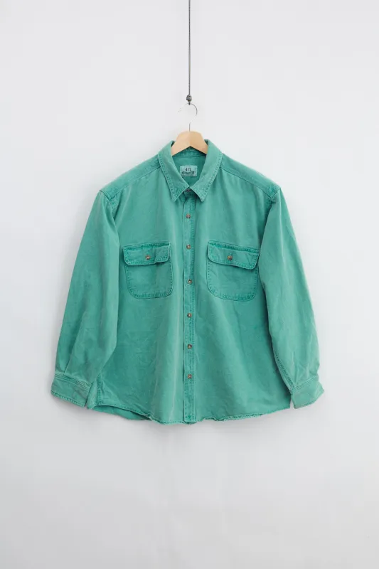 Van Heusen 417 Denim Shirt (2XL) made by Vintage