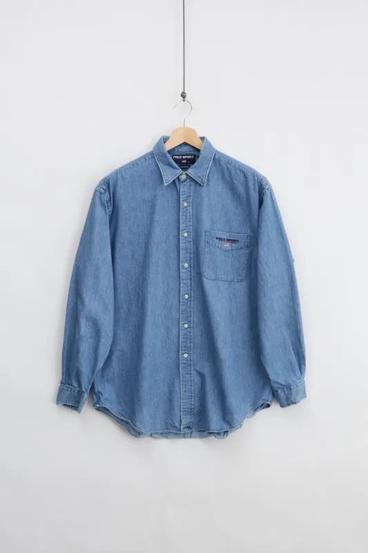 Polo Sport Ralph Lauren Denim Shirt (L) made by Vintage