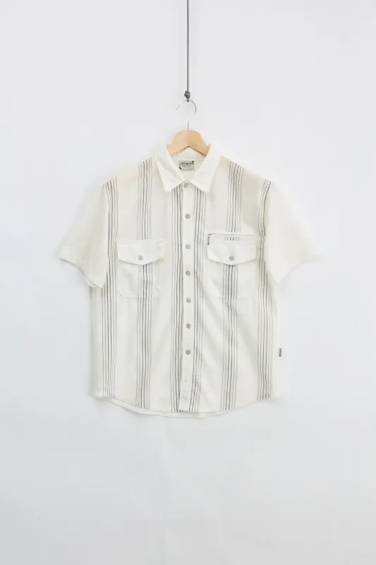 Striped Linen Shirt (L) made by Vintage