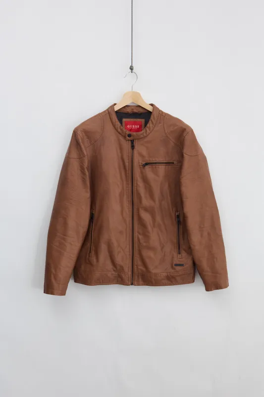 Guess Biker Faux Leather Jacket (L) made by Vintage