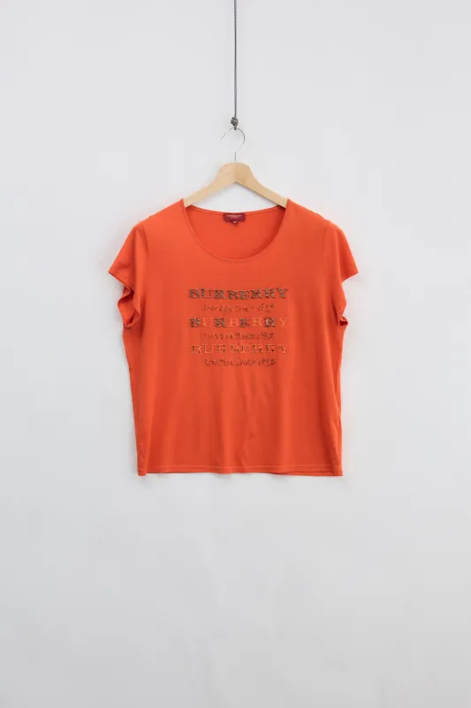 Women's Burberry Tee (XL) made by Vintage