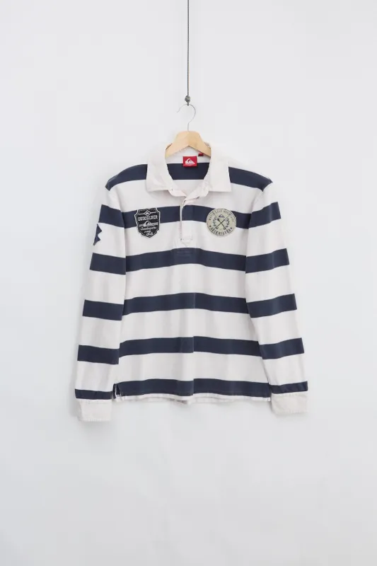 QuickSilver Striped Rugby Shirt (L) made by Vintage