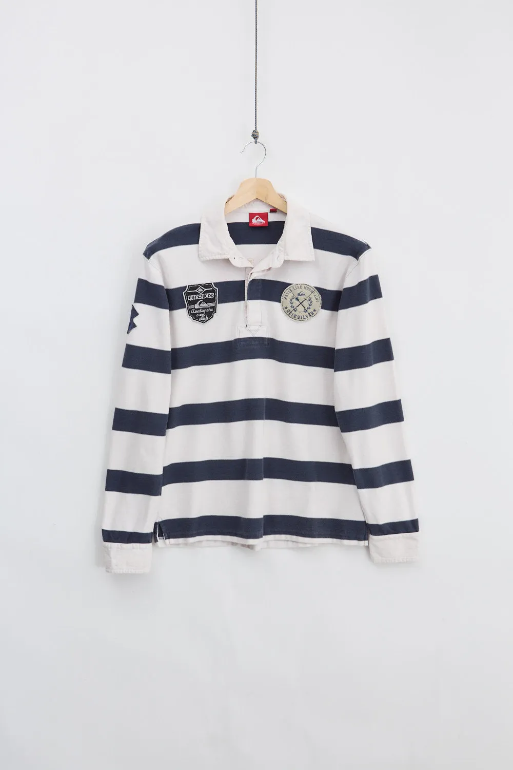 QuickSilver Striped Rugby Shirt (L) sold by Livid Jeans