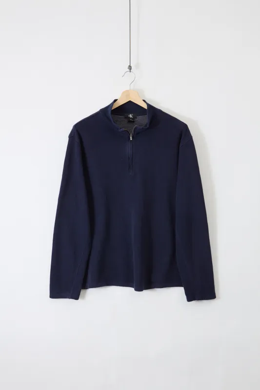 Calvin Klein Quarter Zip Knit (XL) made by Vintage