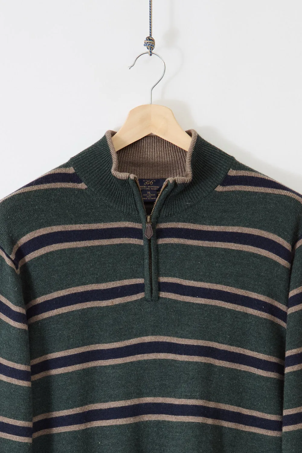 Brooks Brothers 346 Wool Quarter Zip Knit (XL) sold by Livid Jeans product image thumbnail 2