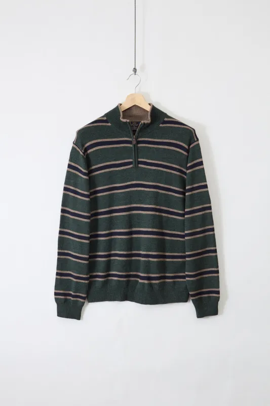 Brooks Brothers 346 Wool Quarter Zip Knit  (XL) made by Vintage