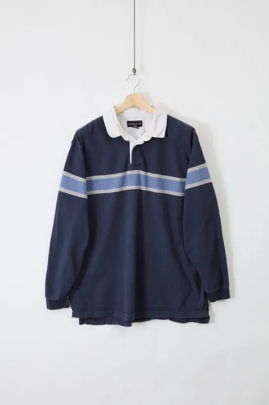Croft & Barrow Single Stripe Rugby Shirt (XL) made by Vintage