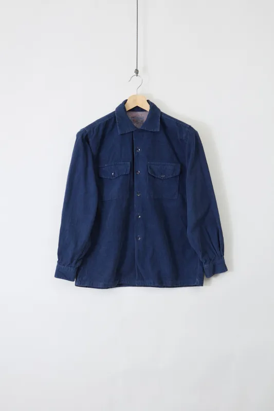 Huntsman by Darly Dark Navy Corduroy Shirt (M) made by Vintage