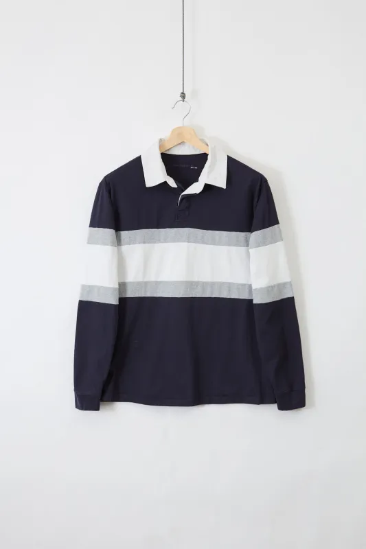 Striped Rugby Shirt (L) made by Vintage