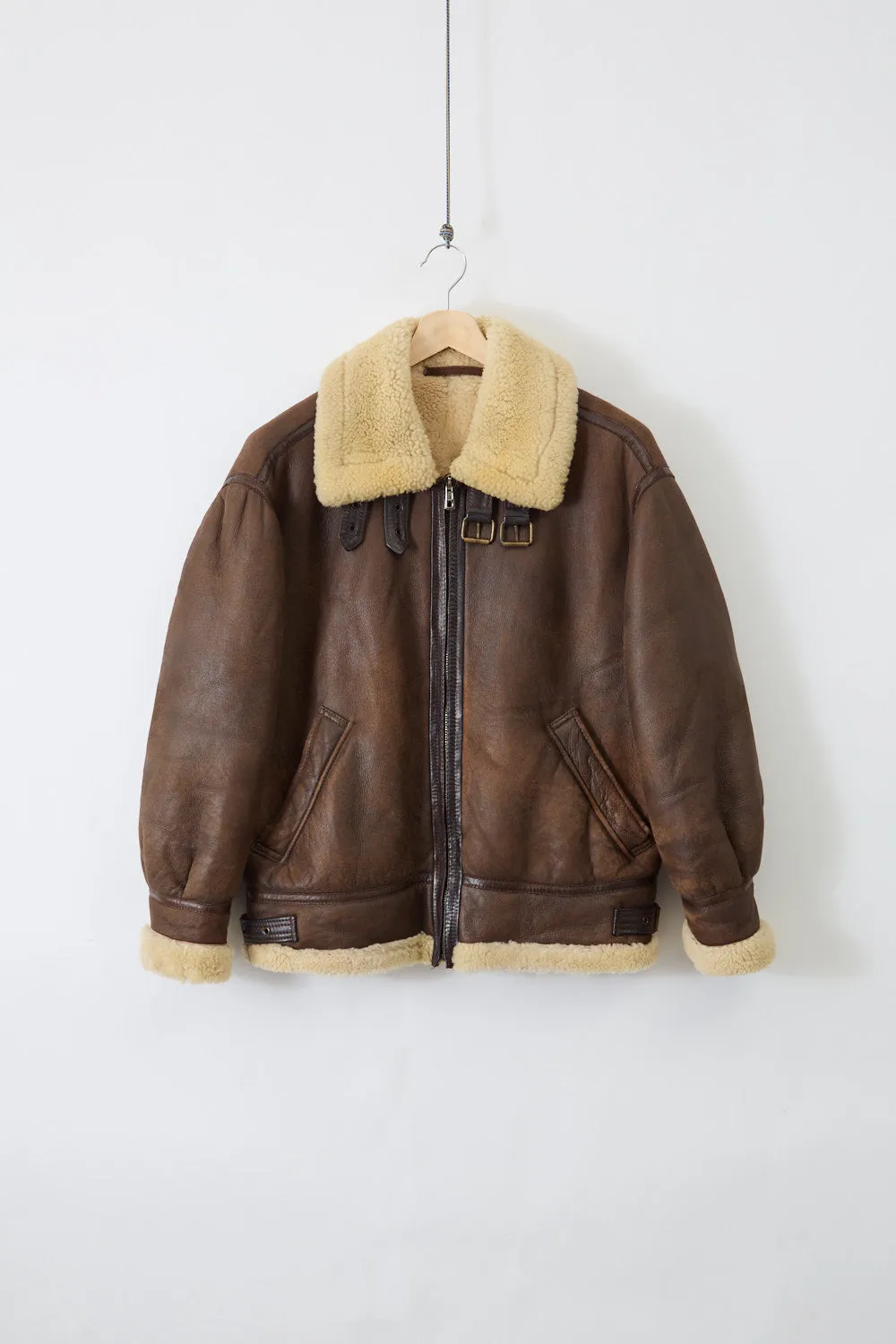 Heavyweight Sheepskin Bomber Jacket (M) sold by Livid Jeans