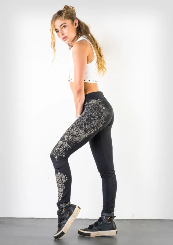 Tribal flower leggings sold by Fairy floss