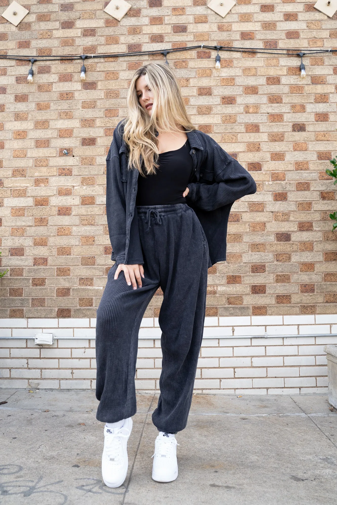 Wear Me Waffle Sweats - Black sold by Finding July product image thumbnail 2