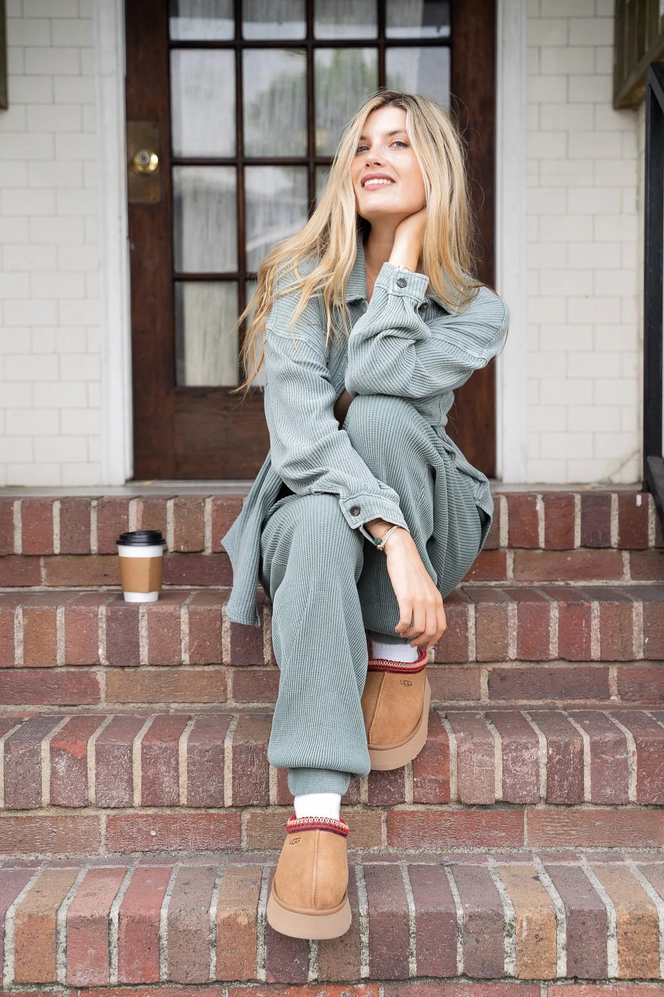 Wear Me Waffle Sweats - Teal sold by Finding July