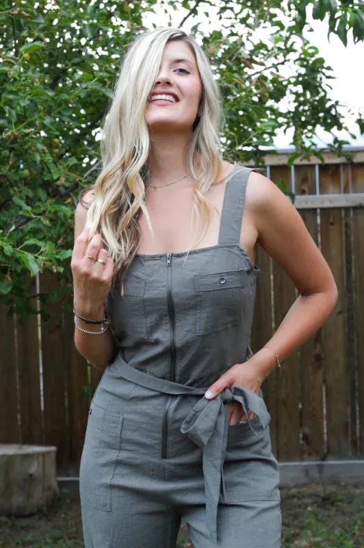 Jasper Zip Up Jumpsuit sold by Finding July