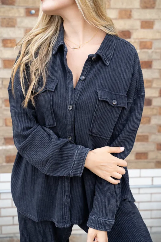 Wear Me Waffle Top - Black sold by Finding July