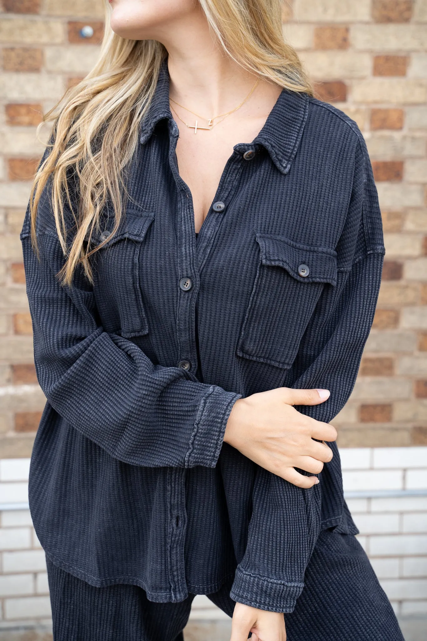 Wear Me Waffle Top - Black sold by Finding July